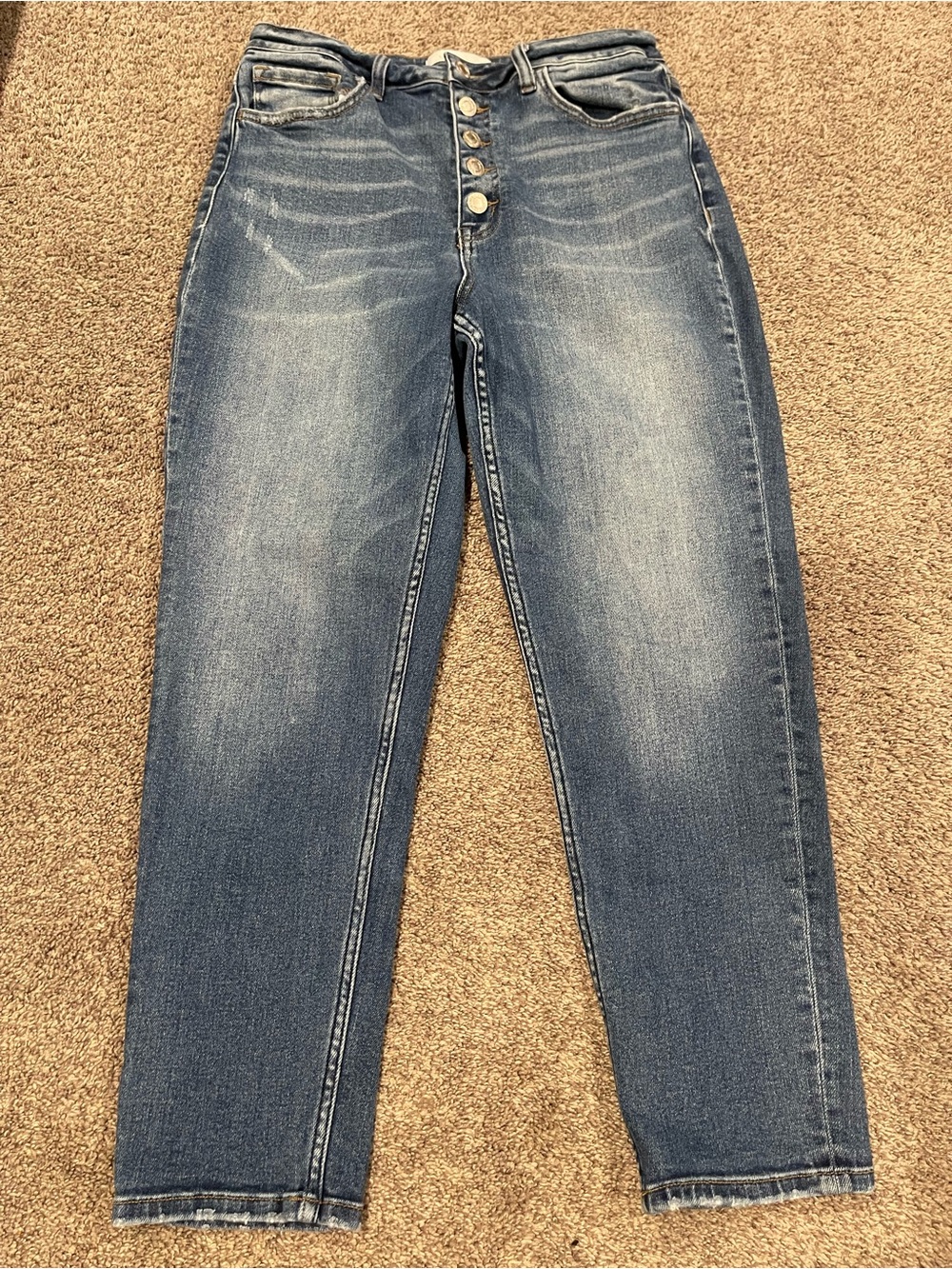 Vervet Women’s Jeans Size 29 High Rise Button Fly Straight Leg Medium Wash
